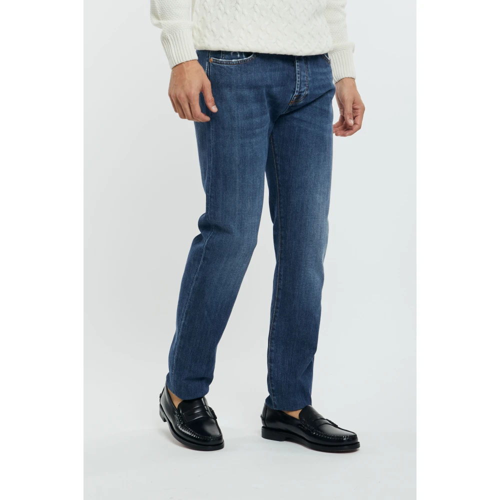 Roy Roger's Slim Fit Donkere Wassing Denim Jeans Blue Heren