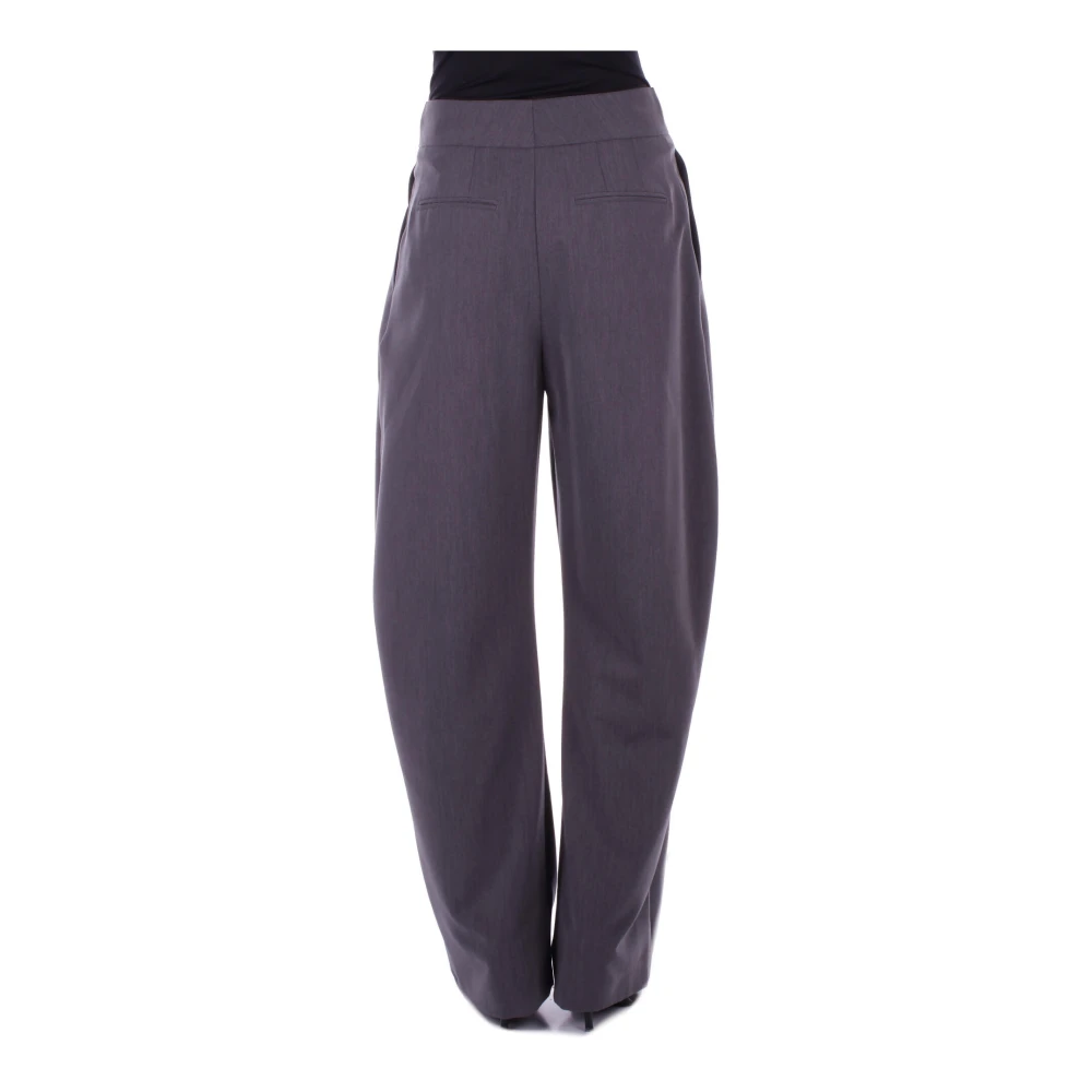 pinko Grijze Wijde Broek met Ritssluiting Gray Dames