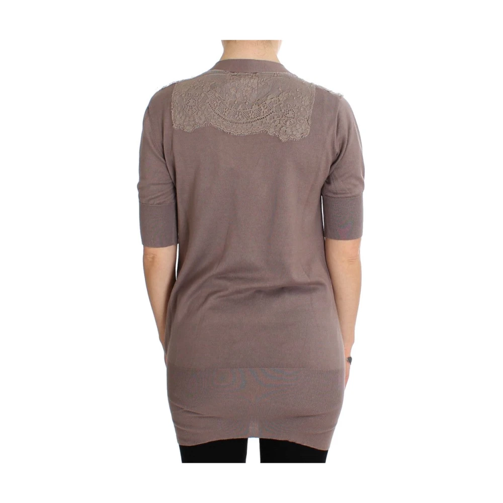 Pink Memories Elegante Lila Kant Gebreide Trui Purple Dames