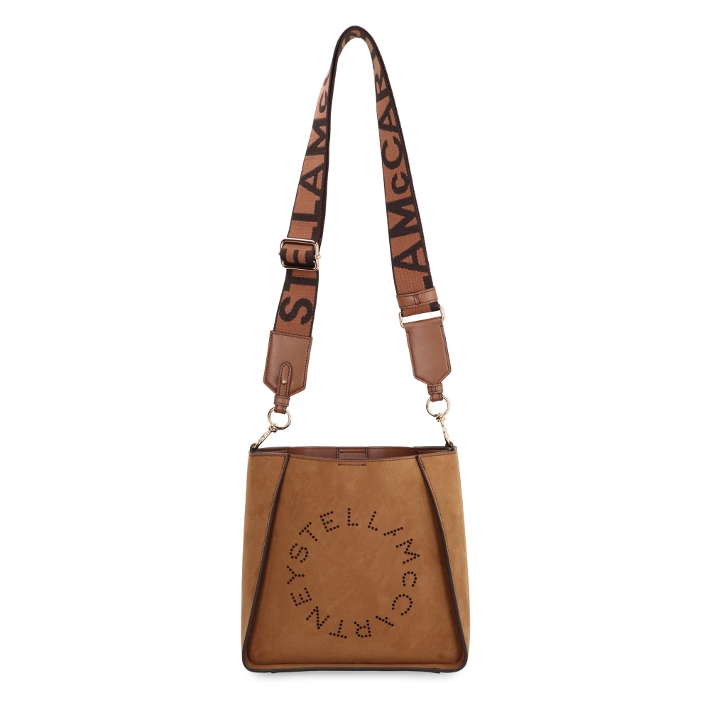 Stella Mccartney Geperforeerde Logo Schoudertas Brown Dames