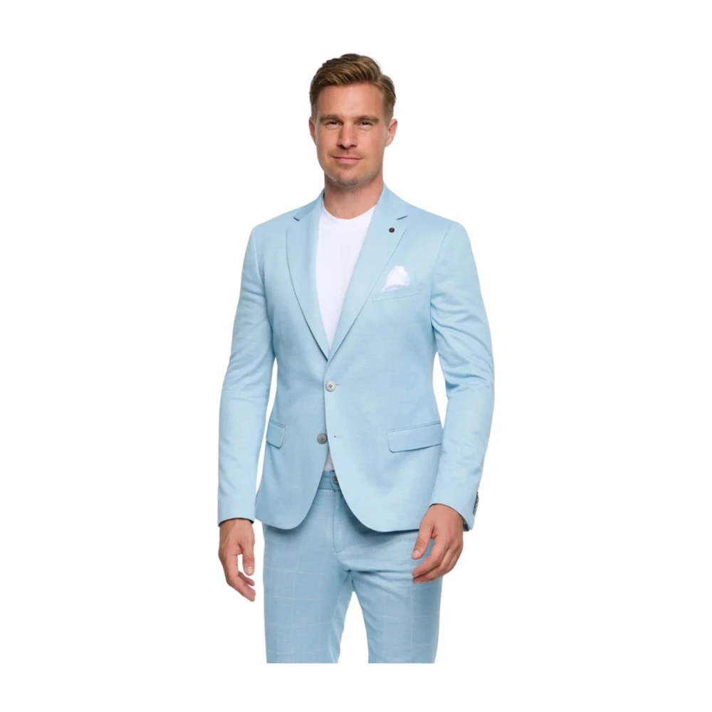 Zuitable DiNick CHK Lichtblauw geruite blazer Blue Heren