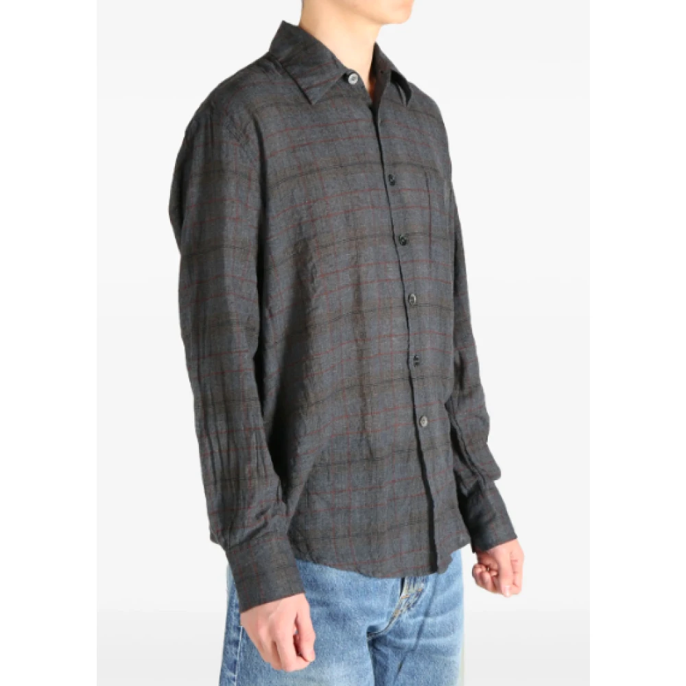 Our Legacy Geruite Bazaar Shirt Black Heren