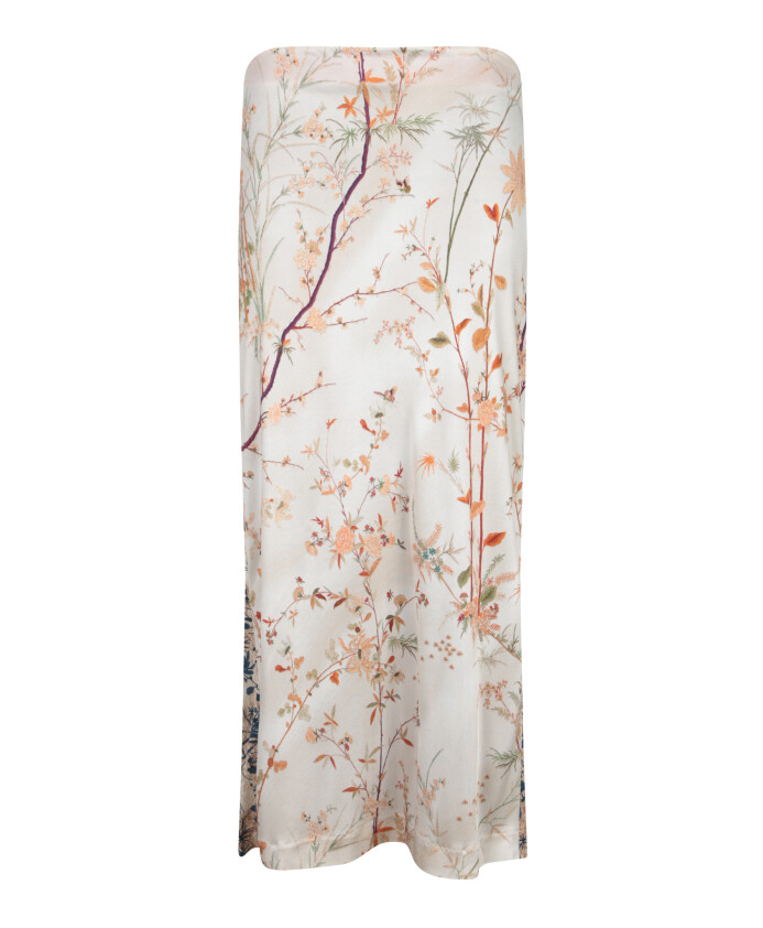 jupe-midi-imprimee-florale-beige