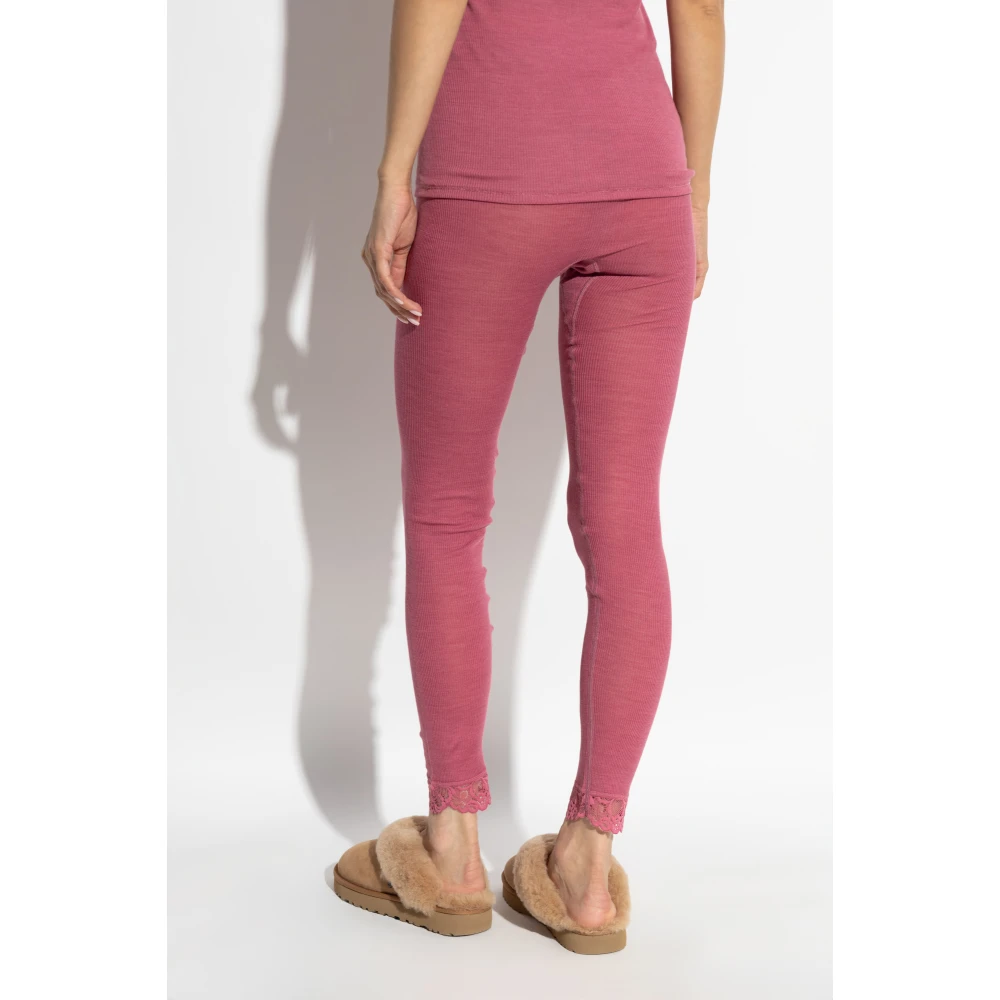 Hanro Geribbelde Broek Pink Dames