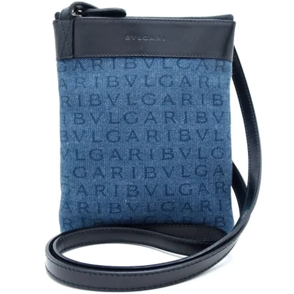 Bvlgari Vintage Pre-owned Fabric shoulder-bags Blue Dames