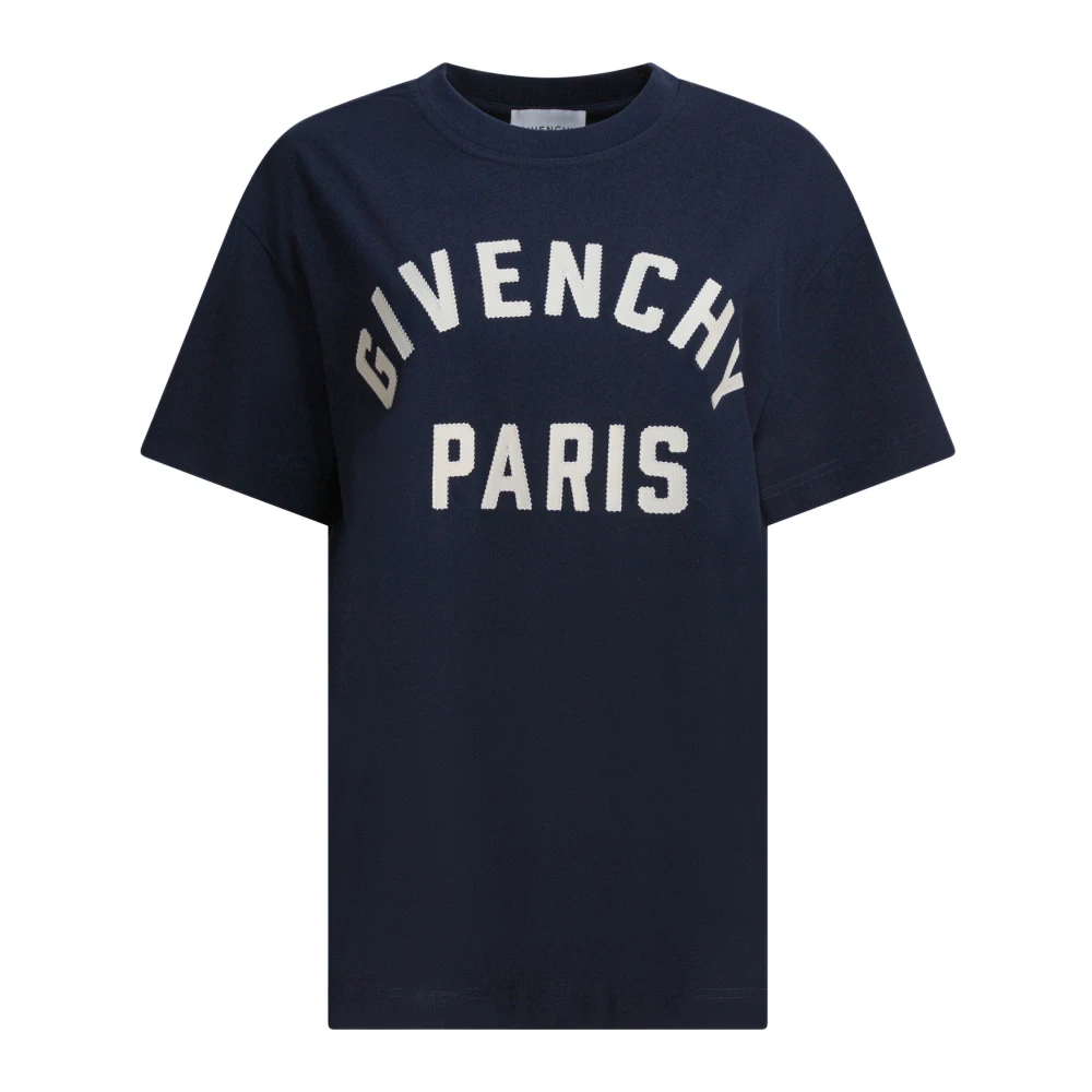 Givenchy Women's Blue S, Paris Boxy Fit T-Shirt