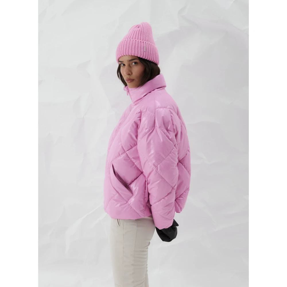 Aim'n Peony Pink Diamond Quilt Puffer Jacket Pink Dames