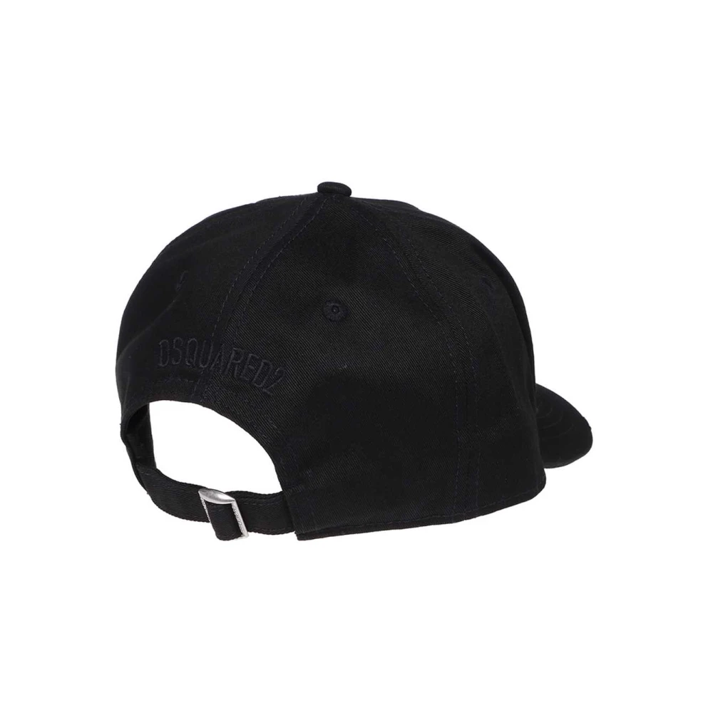 Dsquared2 Distressed Logo Baseball Cap Black Heren