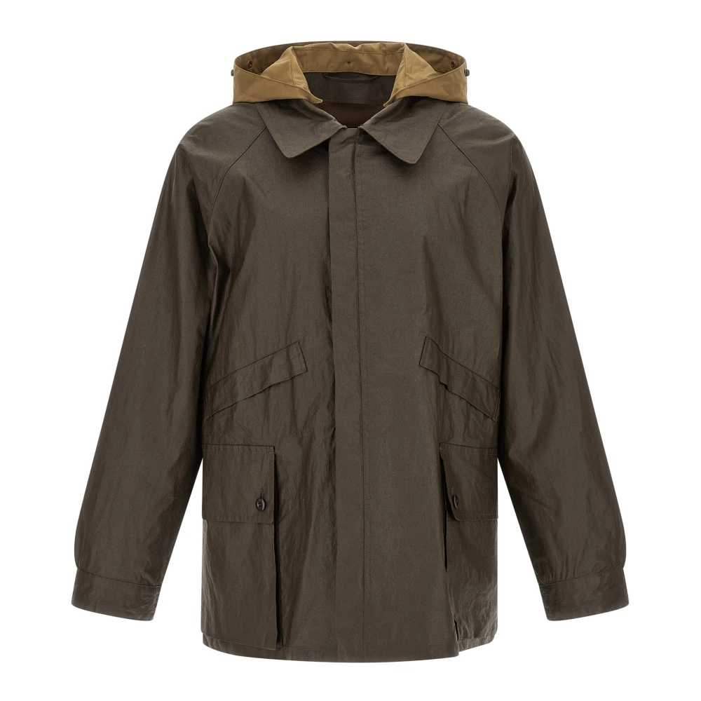 Lemaire Men's Brown Rain Jackets, M, Rain Jacket With Detachable Hood