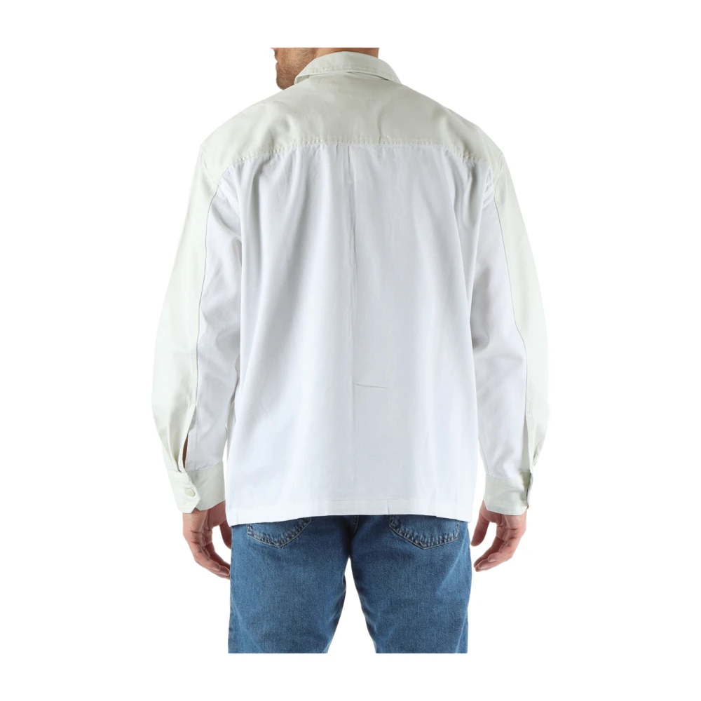 Calvin Klein Jeans Relaxed fit katoenen twill overhemdjas White Heren