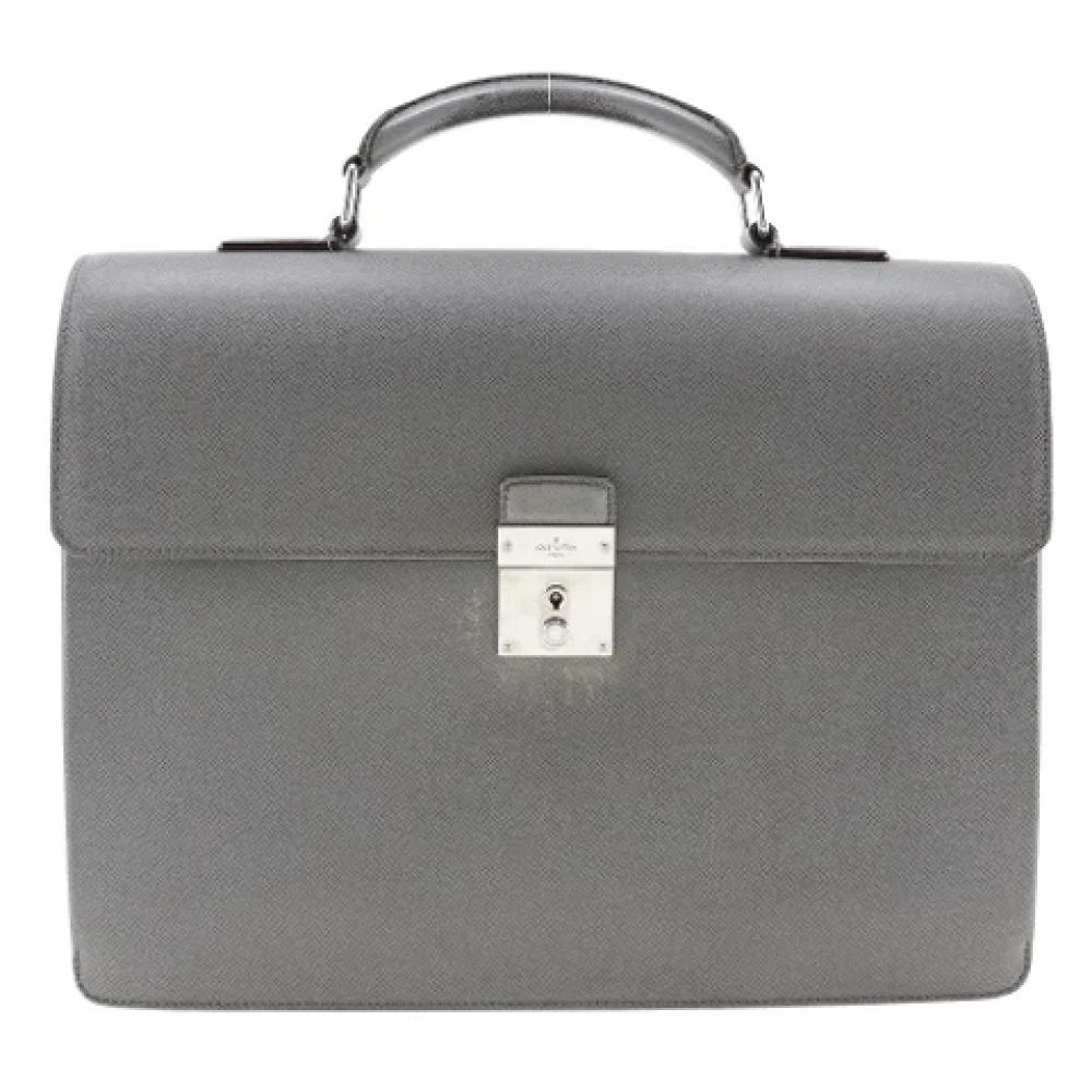 Louis Vuitton Vintage Pre-owned Leather briefcases Gray Dames