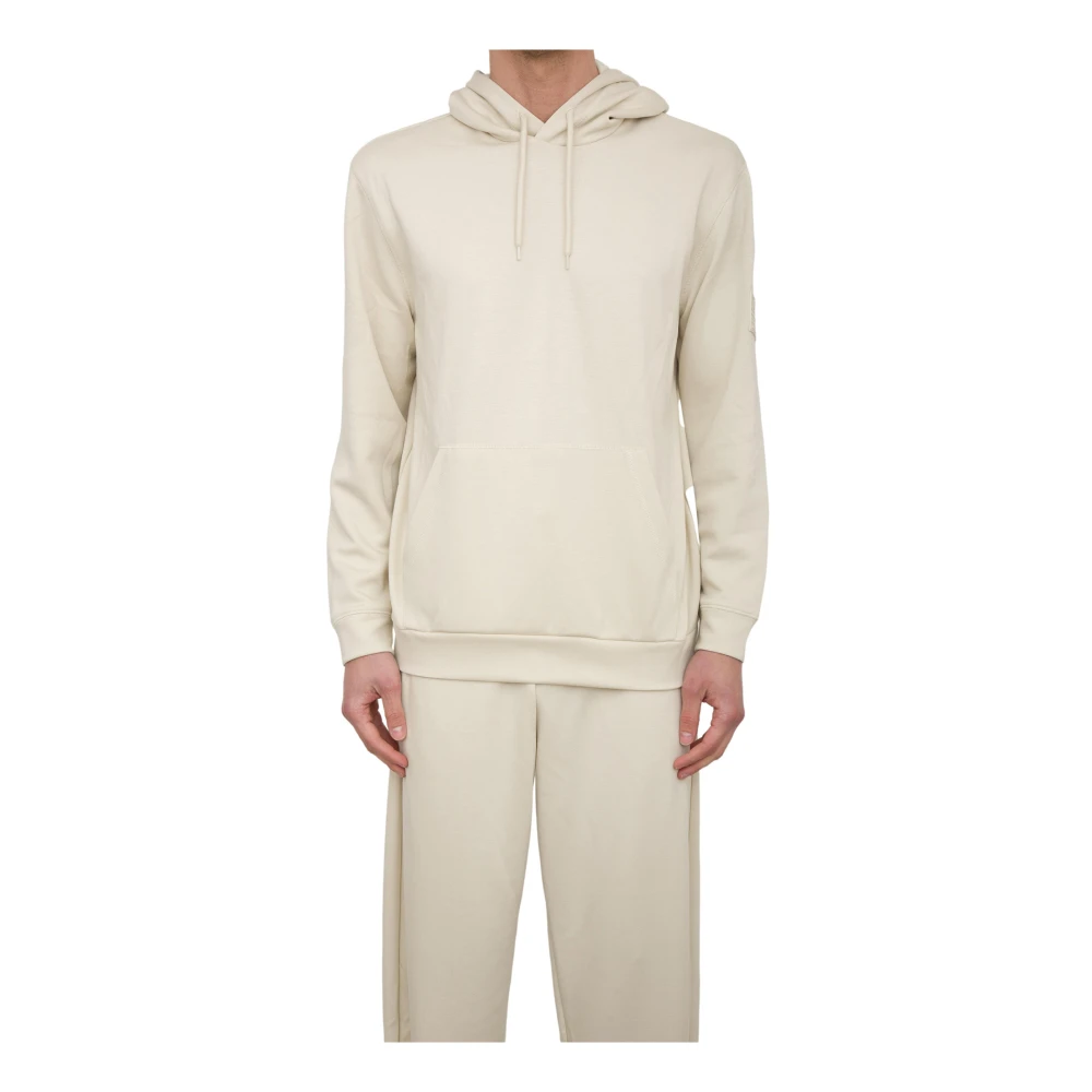 Emporio Armani Ea7 Mannelijk Wit Hoodies & Sweatvesten Heren, S, Polyester, Ivoor Sweatshirt Casual Mode Stijl