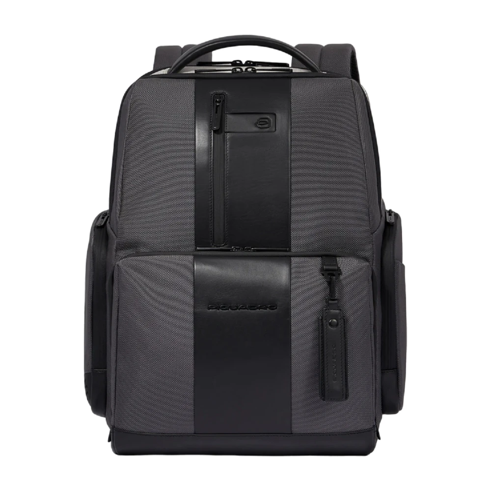 Piquadro Men's Gray Fast-Check Backpack