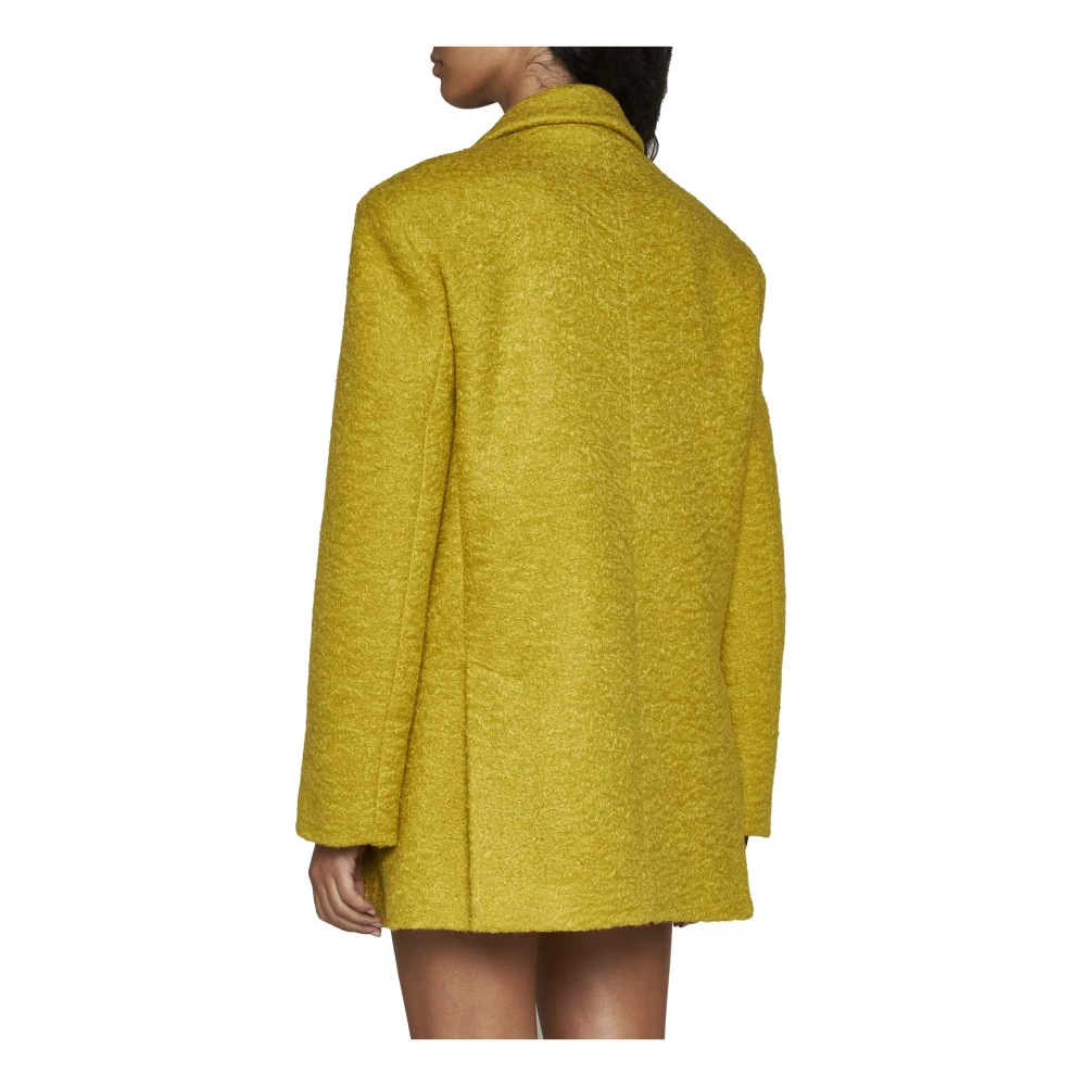 Blanca Vita Gele Bouclé Jas met Revers Yellow Dames