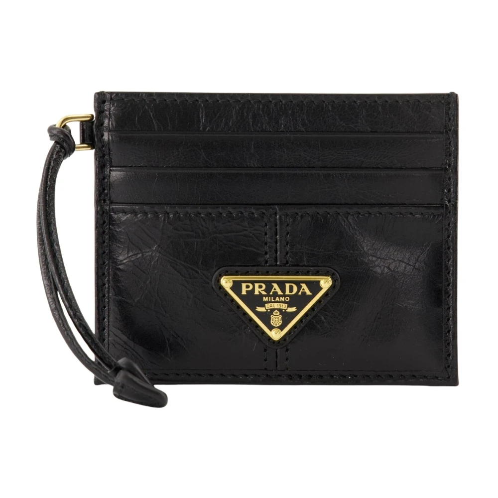 Prada Women's Black Leather Card Holder