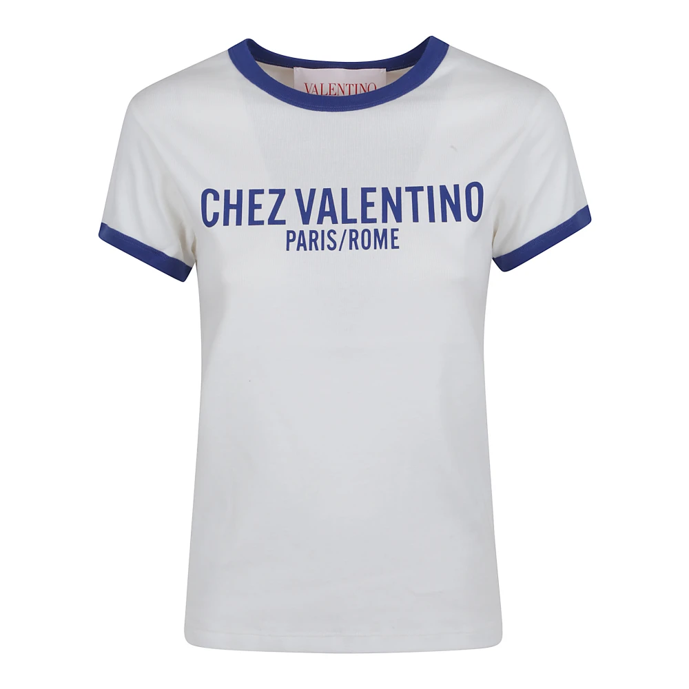 Valentino Garavani Gestreept T-shirt White Dames