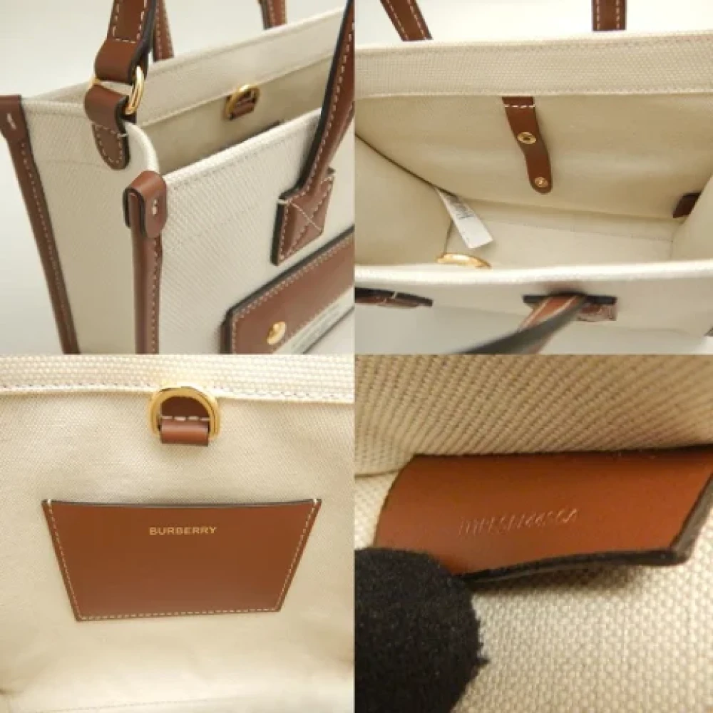 Burberry Vintage Pre-owned Leather totes Beige Dames