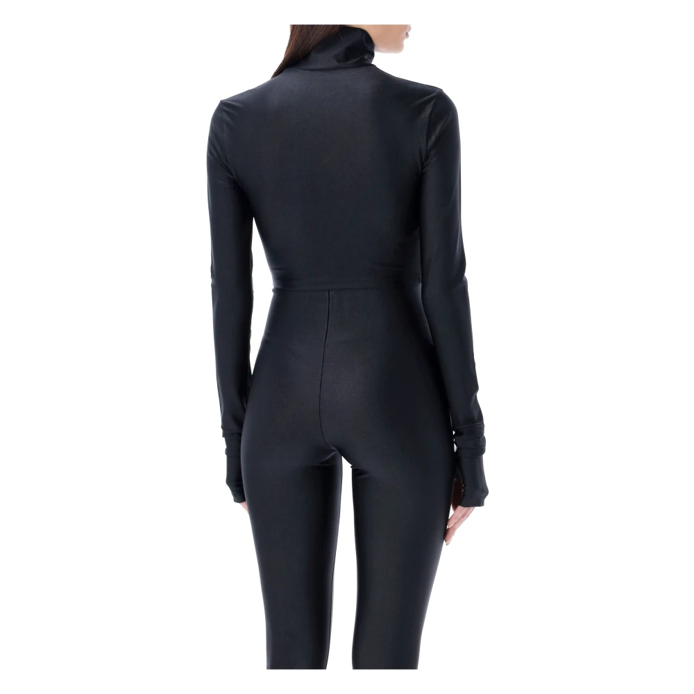 Andamane Zwarte Turtleneck Crop Top Black Dames