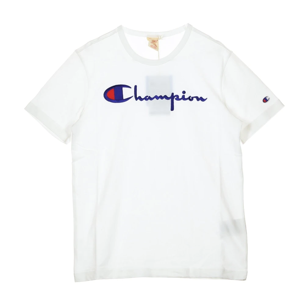 Champion Witte Crewneck Tee voor Mannen White Heren