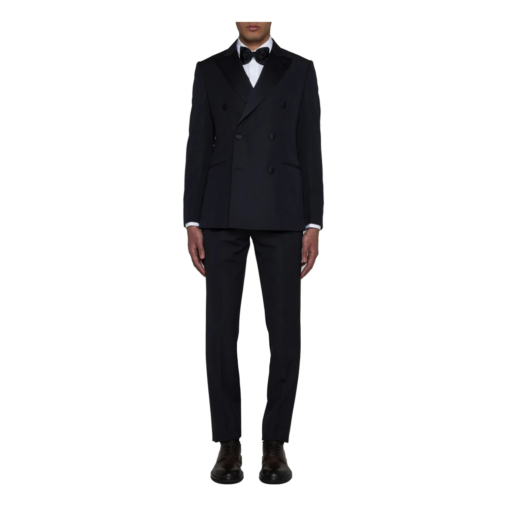 Lardini Blauw Wol-Mohair Blazer en Broek Blue Heren