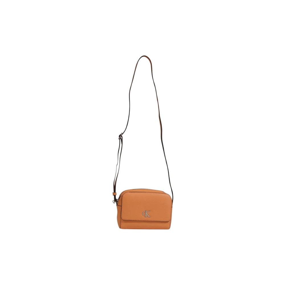 Calvin Klein Jeans Compacte Faux Leren Handtas Orange Dames