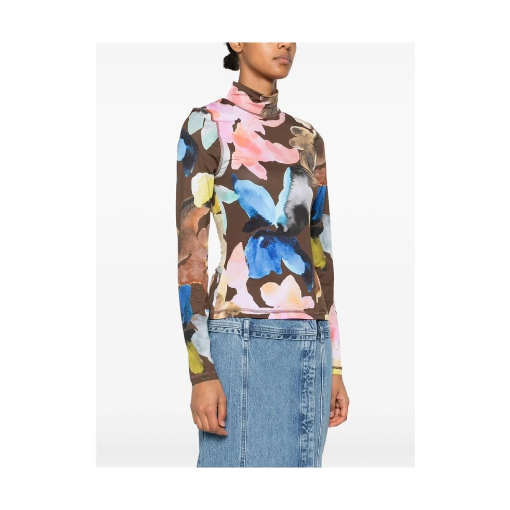 Stine Goya Bloemenprint Mock Neck Sweater Multicolor Dames