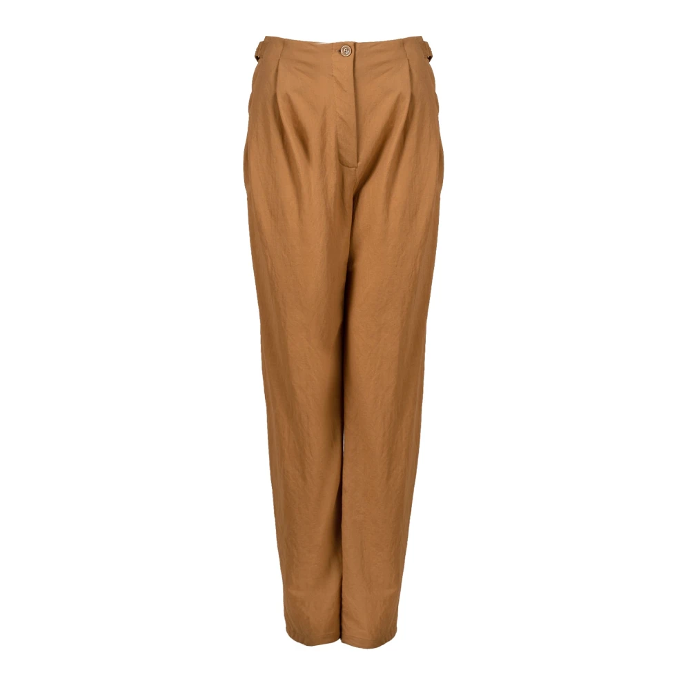 Patrizia Pepe Donna Marrone Pantaloni Eleganti A Vita Alta
