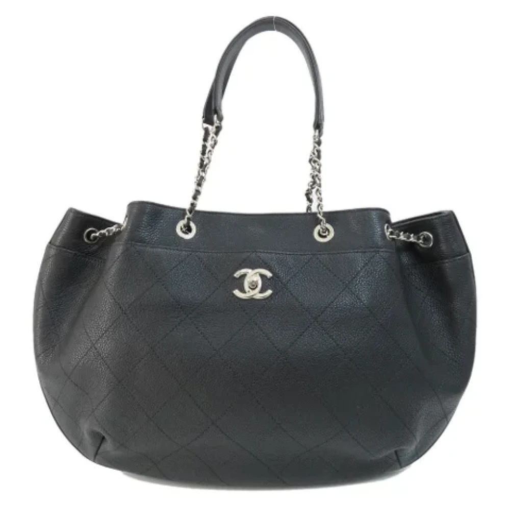 Chanel Vintage Pre-owned Leather totes Black Dames