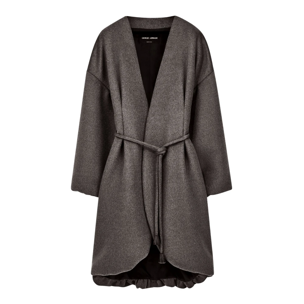 Giorgio Armani Damen Grau Mäntel, Sgröße: