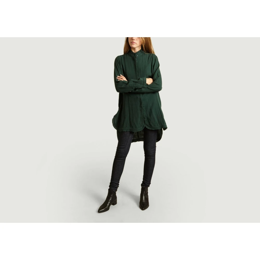 Mes Demoiselles Groene Katoenen Hi-Low Blouse Green Dames