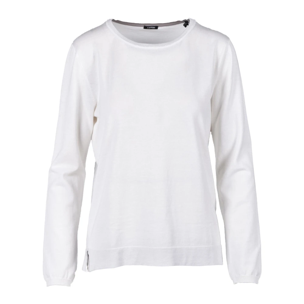 Aspesi Katoenen Gebreide Trui White Dames