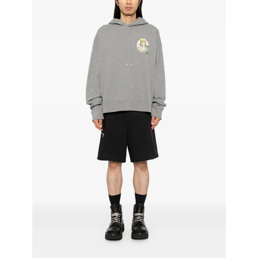 Maison Kitsuné Vos Oversized Hoodie Gray Heren