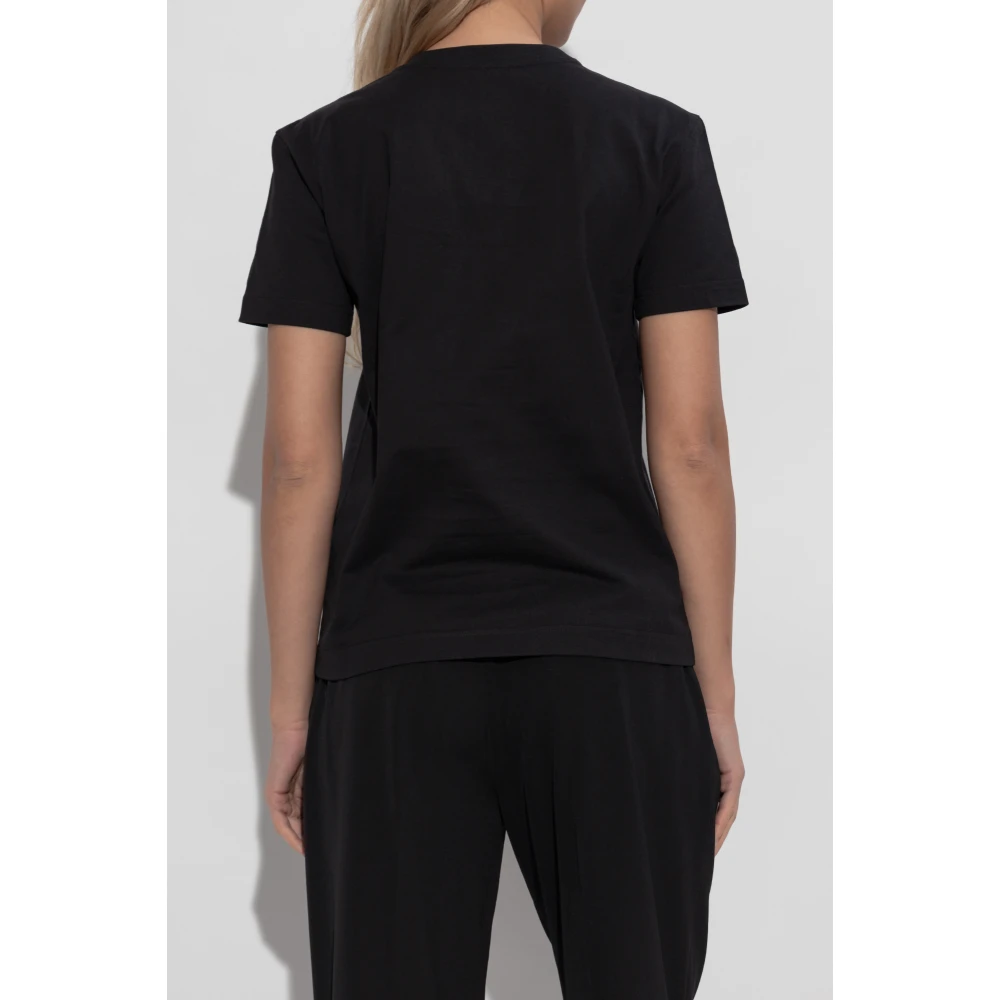 Dolce & Gabbana T-shirt met een logo afgewerkt met glinsterende kristallen Black Dames