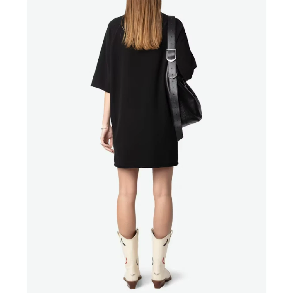 Zadig & Voltaire Zwarte Sweatshirt Jurk Korte Stijl Black Dames