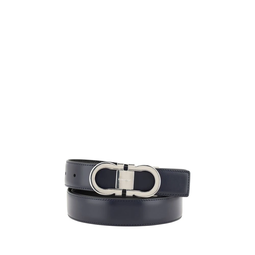 Salvatore Ferragamo Omkeerbare Leren Riem met Iconische Gesp Black Heren