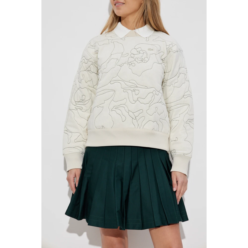 Lacoste Sweatshirt met decoratieve borduursels Gray Dames