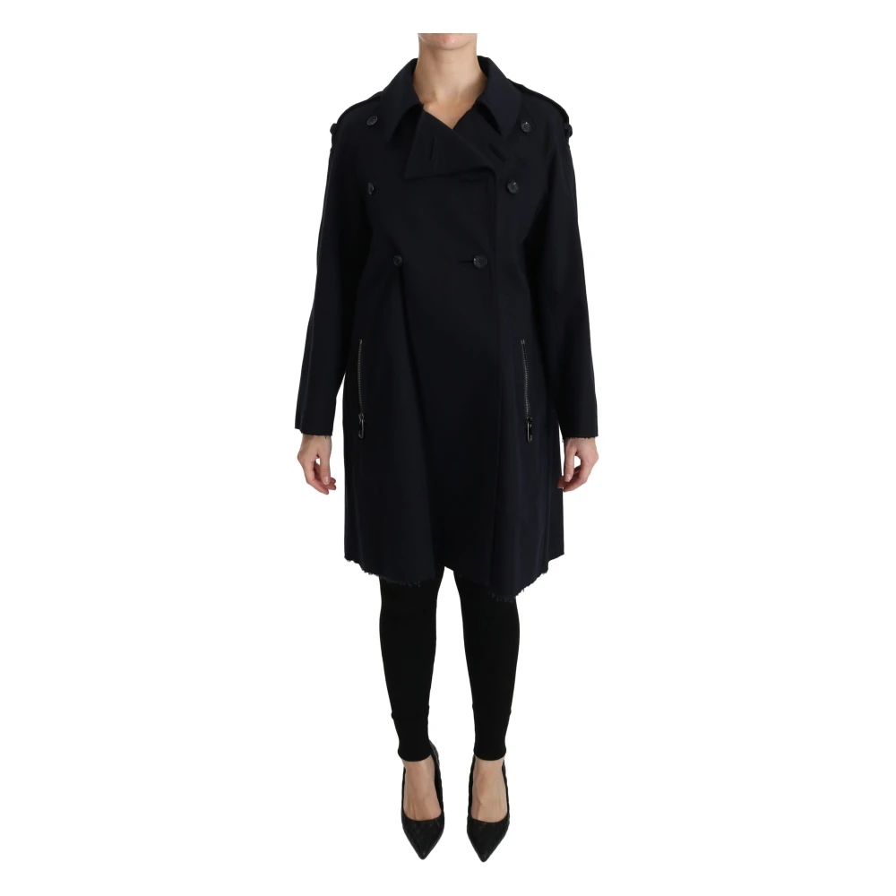 Dolce & Gabbana Women's Blue Trench Coats, 2XS, Stylish Cotton Trench Coat