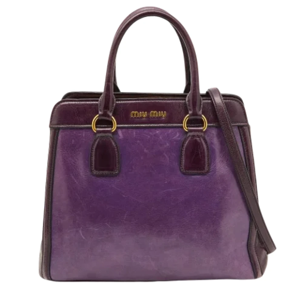 Miu Pre-owned Leather totes Purple Dames