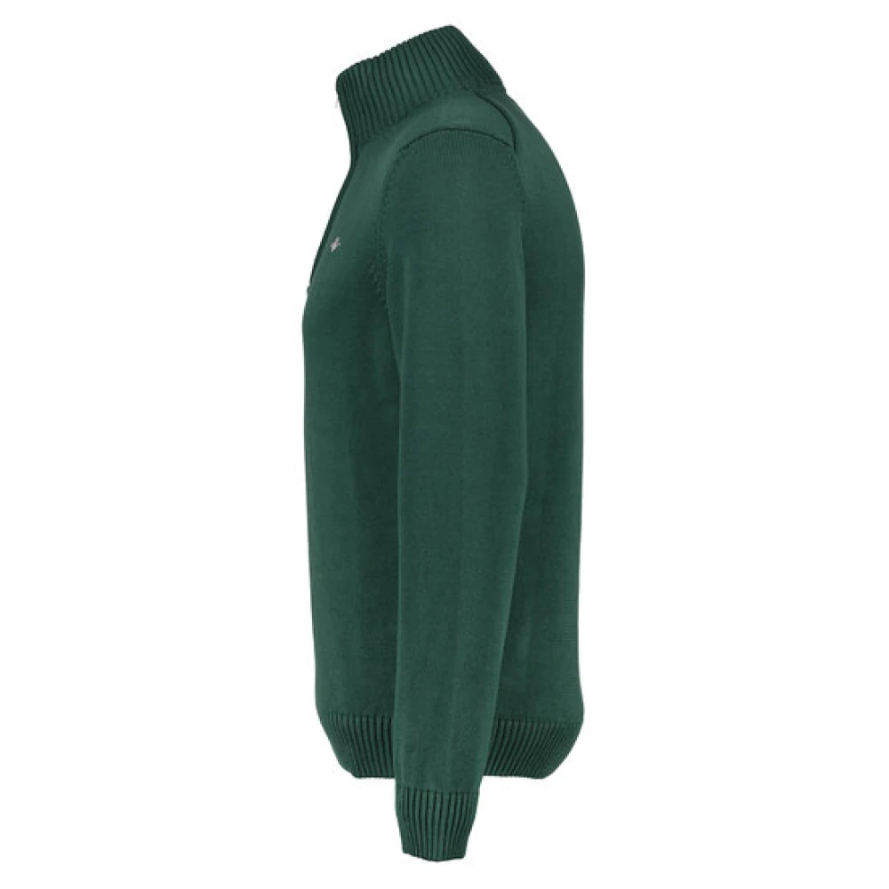 Gant Katoenen Halfzip Trui Green Heren