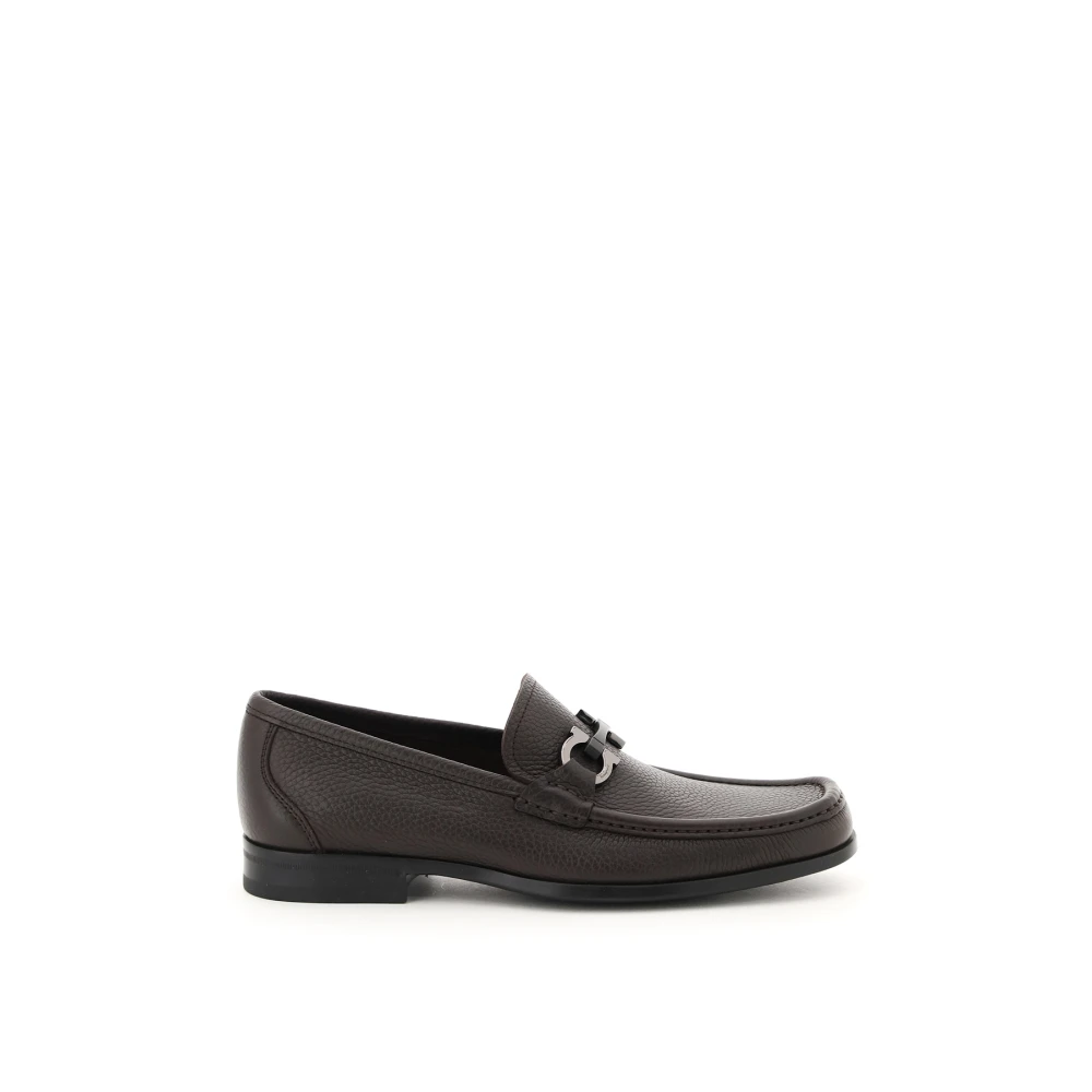 Salvatore Ferragamo Grandioso Gancini Loafers i kornigt läder Brown, Herr