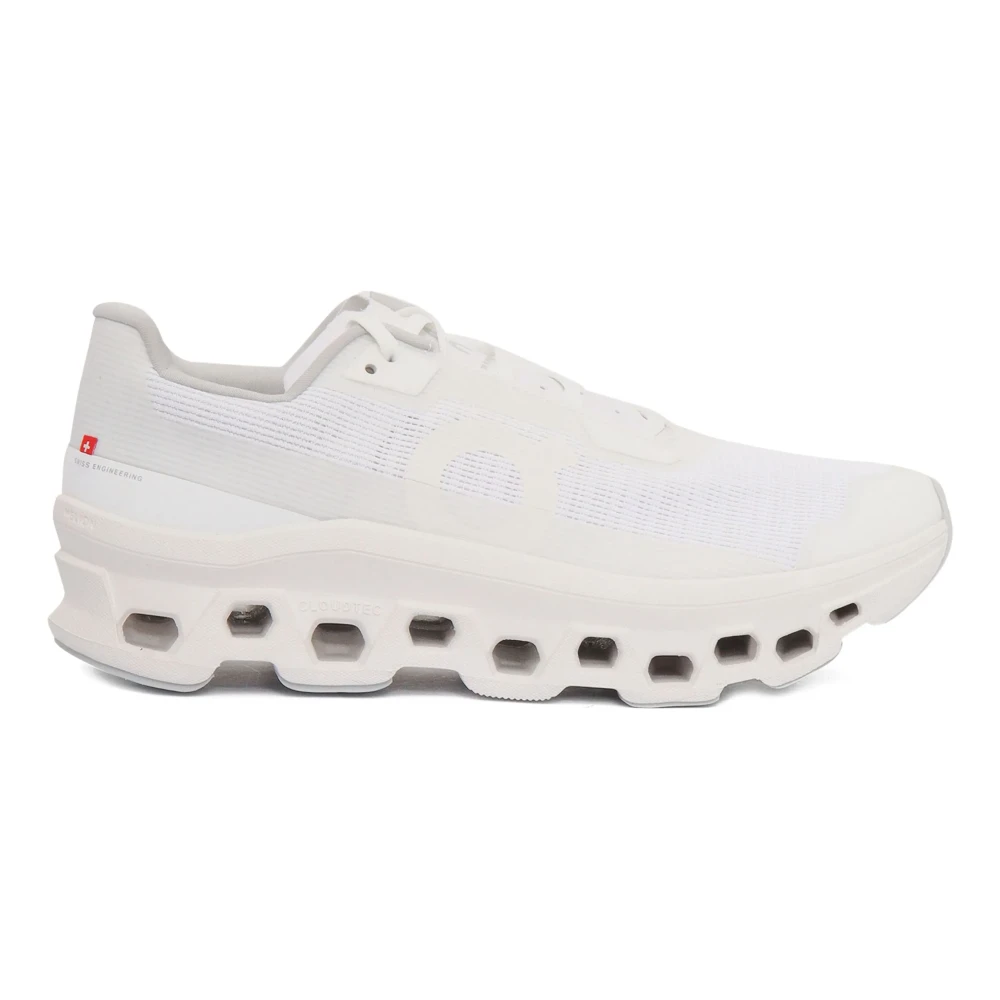 On Running , Sneakers, Male, White, 8 Uk, White Trainers With Cloudmonster Cushioning