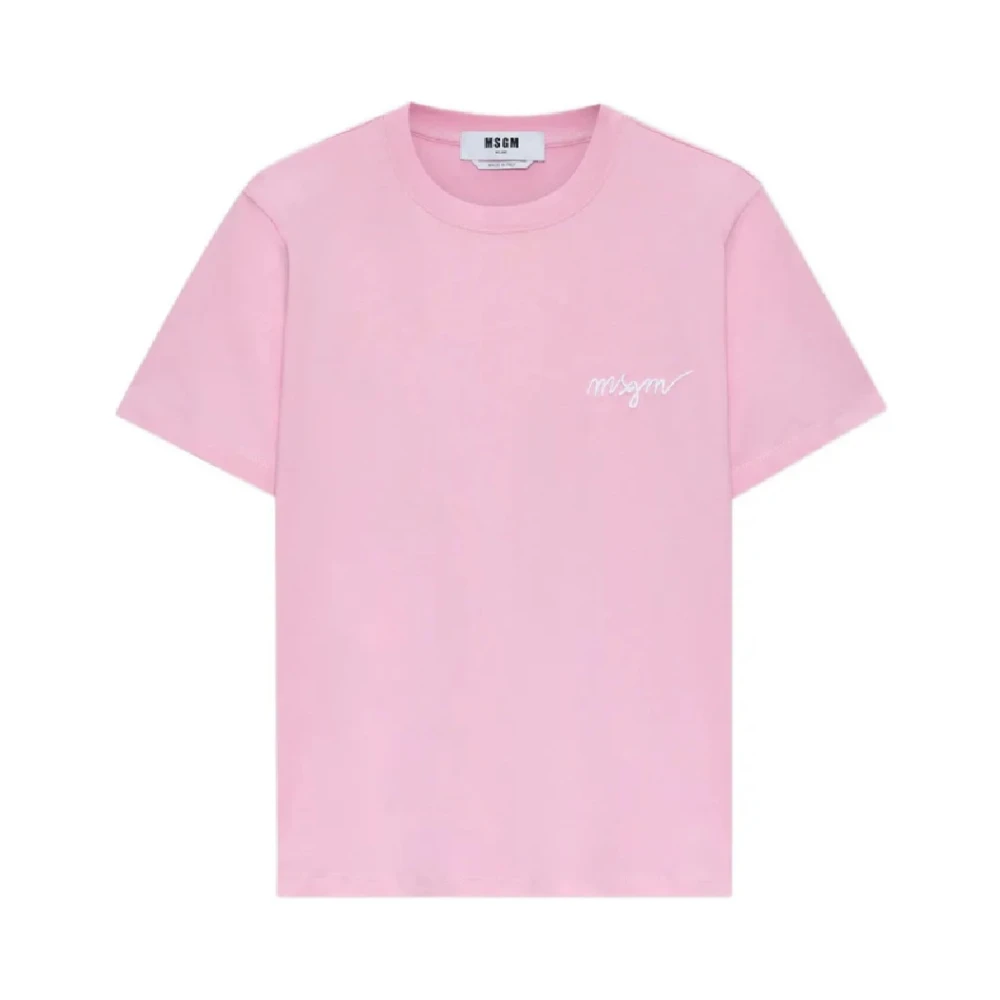 Msgm Women's Pink T-Shirt 4041Mdm540267002 - T-Shirts - M - Tops