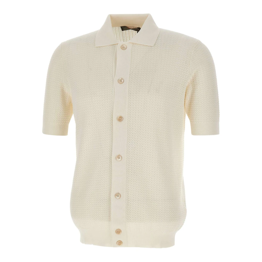 Filippo De Laurentiis White Filippo De Laurentis Shirts - Male - Cardigans - 2XL - Knitwear