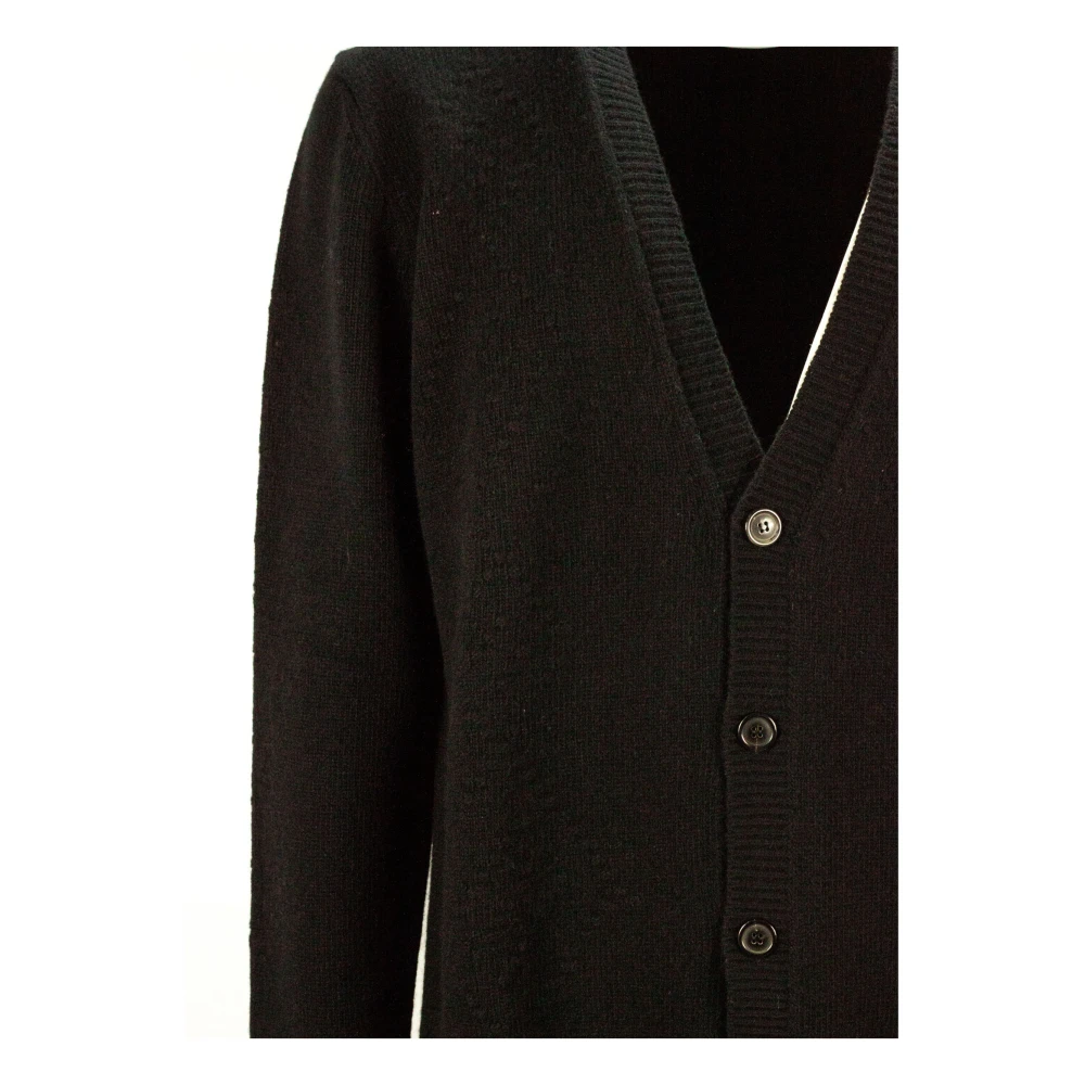 Mauro Grifoni Zwarte Diamant V-hals Cardigan Sweater Black Heren