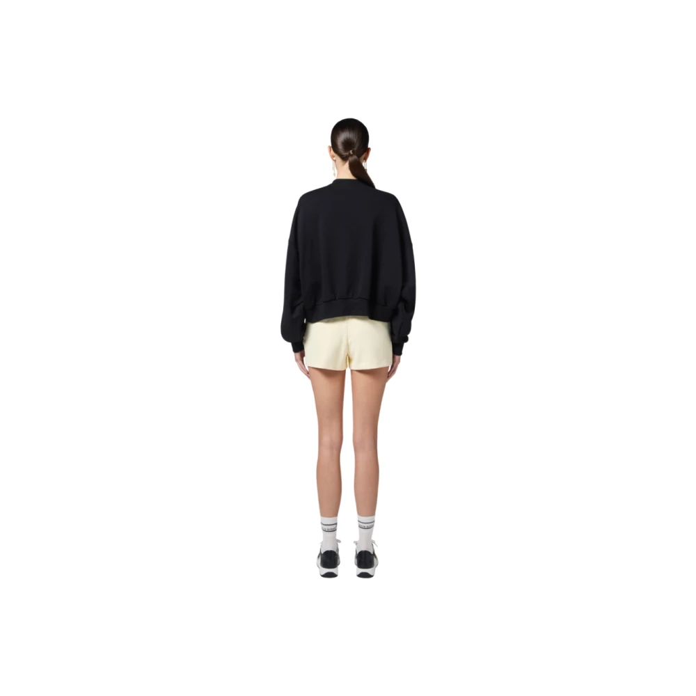 Elisabetta Franchi Zwarte Katoenen Trui met Lange Mouwen Black Dames