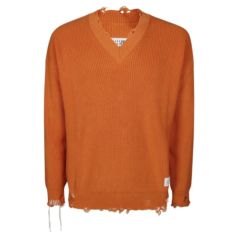 MM6 Maison Margiela V-hals trui Orange Heren