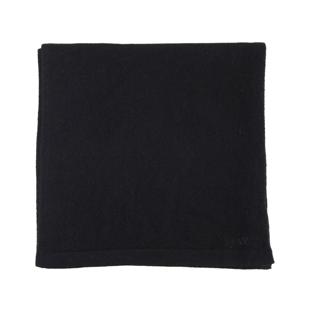Fay Zwart Cashmere Plain Stitch Sjaal Black Dames