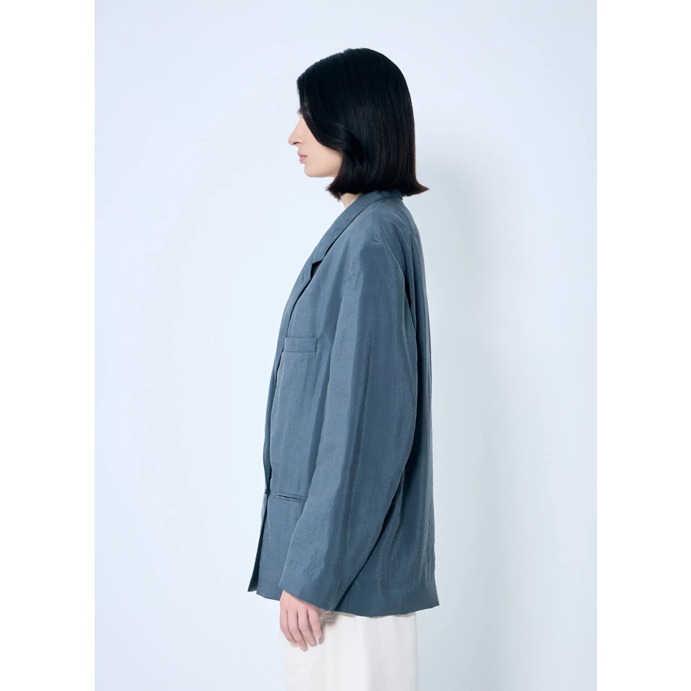 Lemaire Lichtgewicht Double-Breasted Blazer Gray Dames