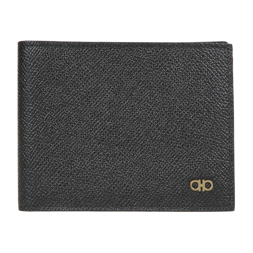 Ferragamo Men's Black Wallets & Cardholders, One Size, Stylish Leather Wallet