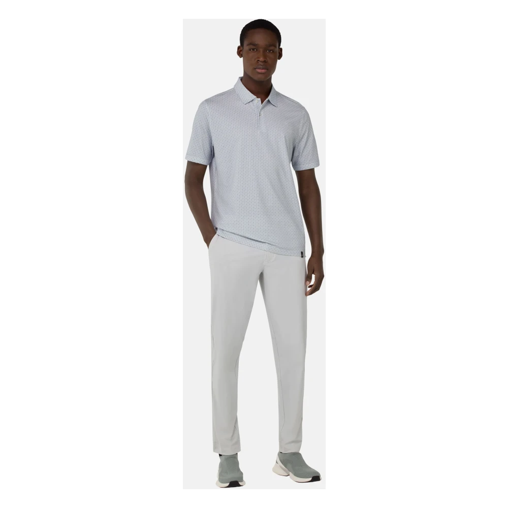 Boggi Milano Poloshirt van katoenmix jersey Blue Heren